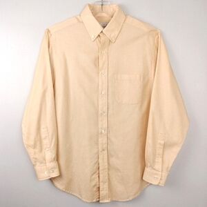 Pell & Co. 100% Cotton Pale Yellow Microcheck Long Sleeve Button Down Sz. M